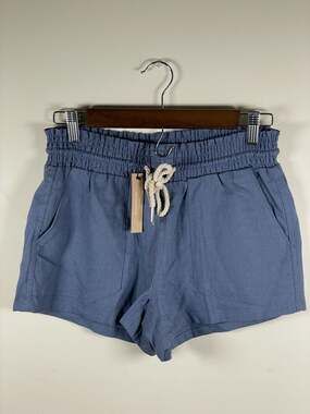 Love Tree High Waist Blue Drawstring Shorts